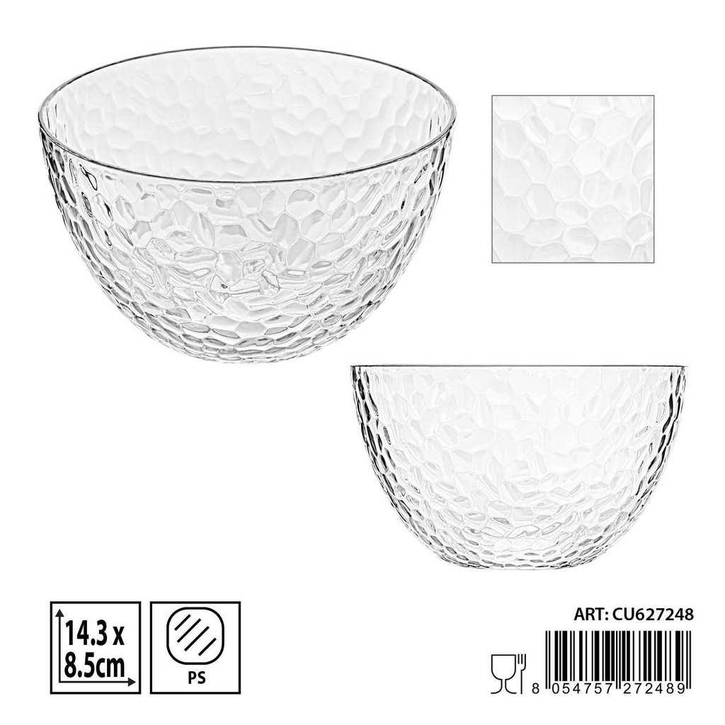 Cuenco de plástico con textura 14.3 x 8.5 cm - Cocina Vajilla Bowl
