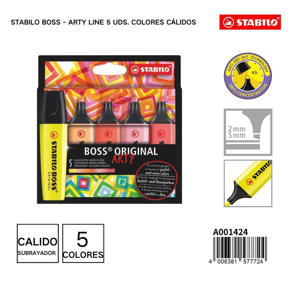 Lápices de colores stabilo 5 colores cálidos - Material de papelería