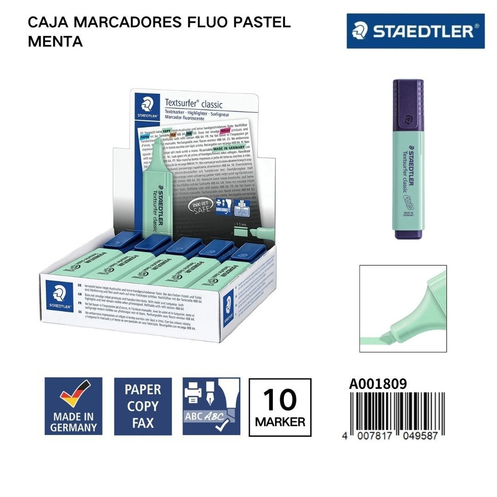 Marcadores fluorescent survey 1/5 mm 10 pcs menta - Artículos de oficina