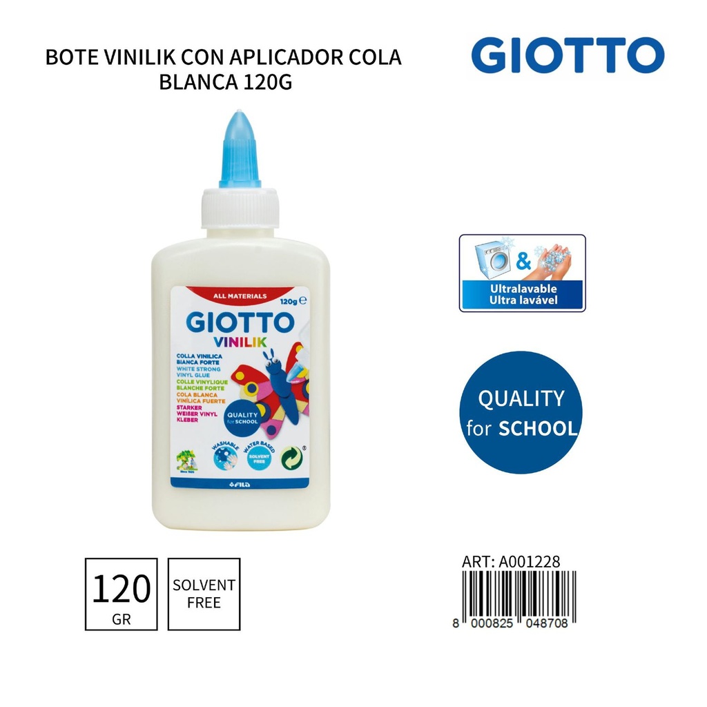 Bote Giotto Vinilik aplicador cola blanca 120 g - Papelería