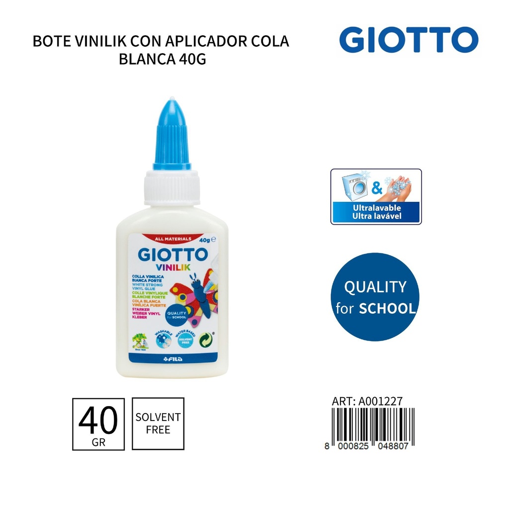 Cola blanca lavable Giotto 40g - Artículos de papelería y manualidades