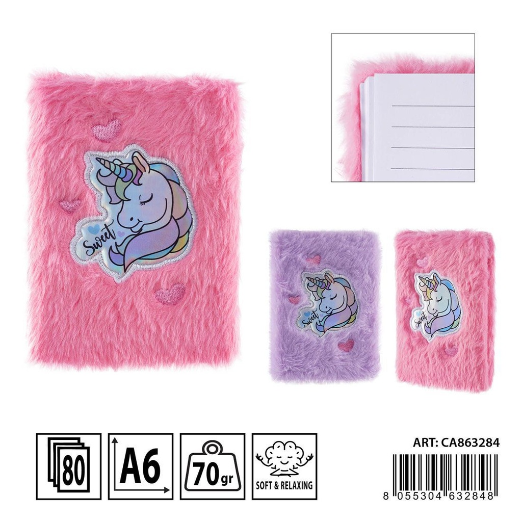 Memobook peluche A6 12,5x16cm 70g 80 hojas 1 rayado