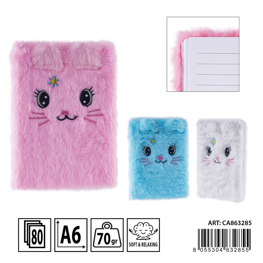 Memobook peluche A6 12,5x16cm 70g 80 hojas 1 rayado