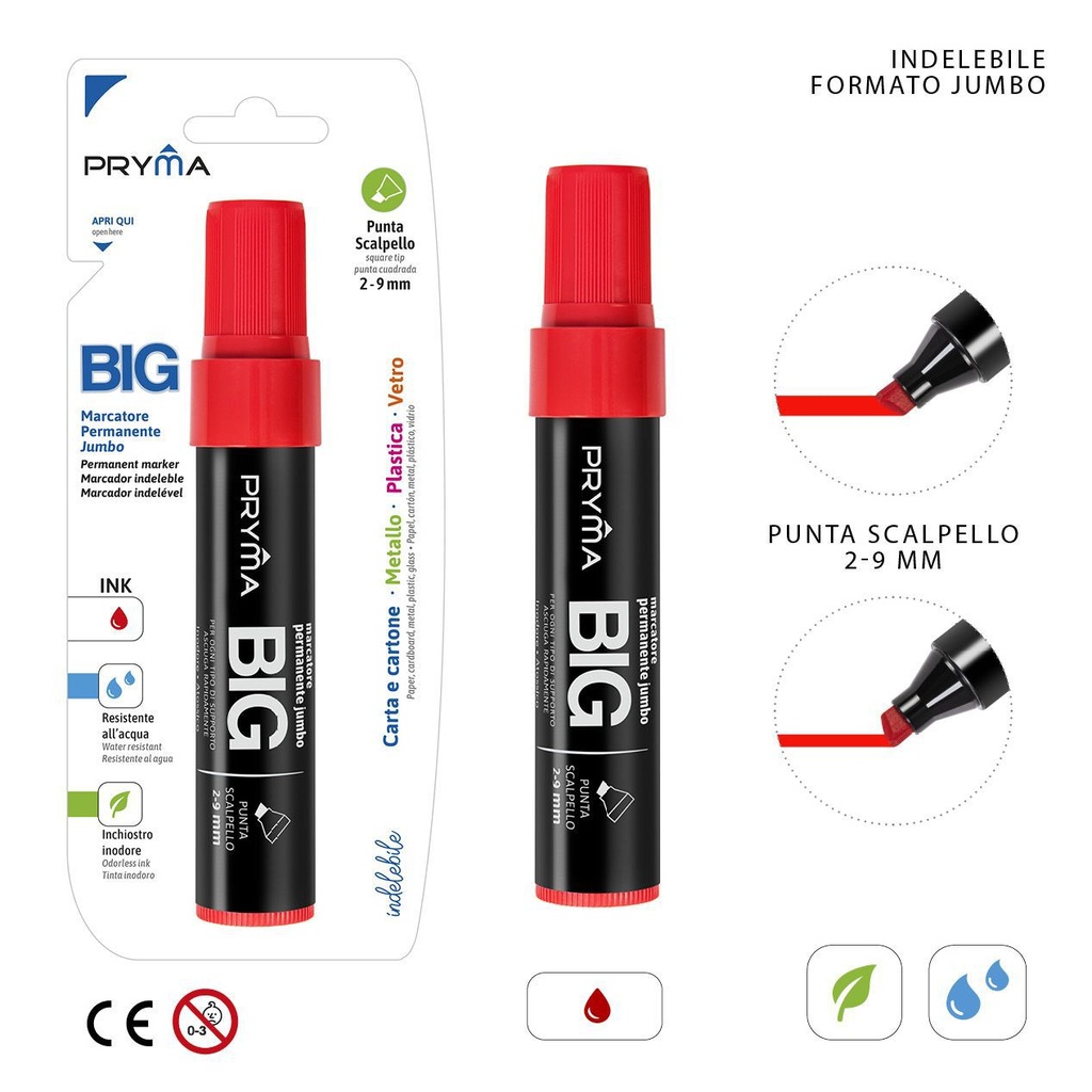 Marcador extragrueso rojo 9mm - Herramientas de escritura