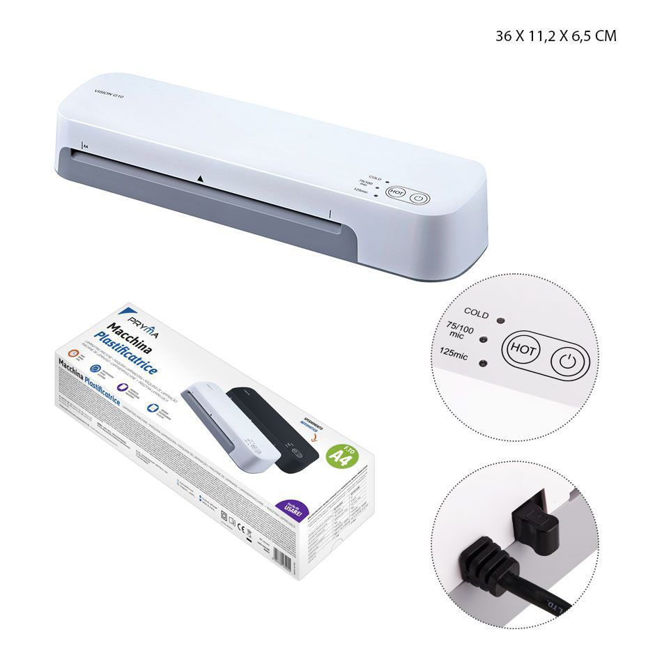  Máquina laminadora A4 blanca 360x112x65 mm - Equipos de oficina y laminado