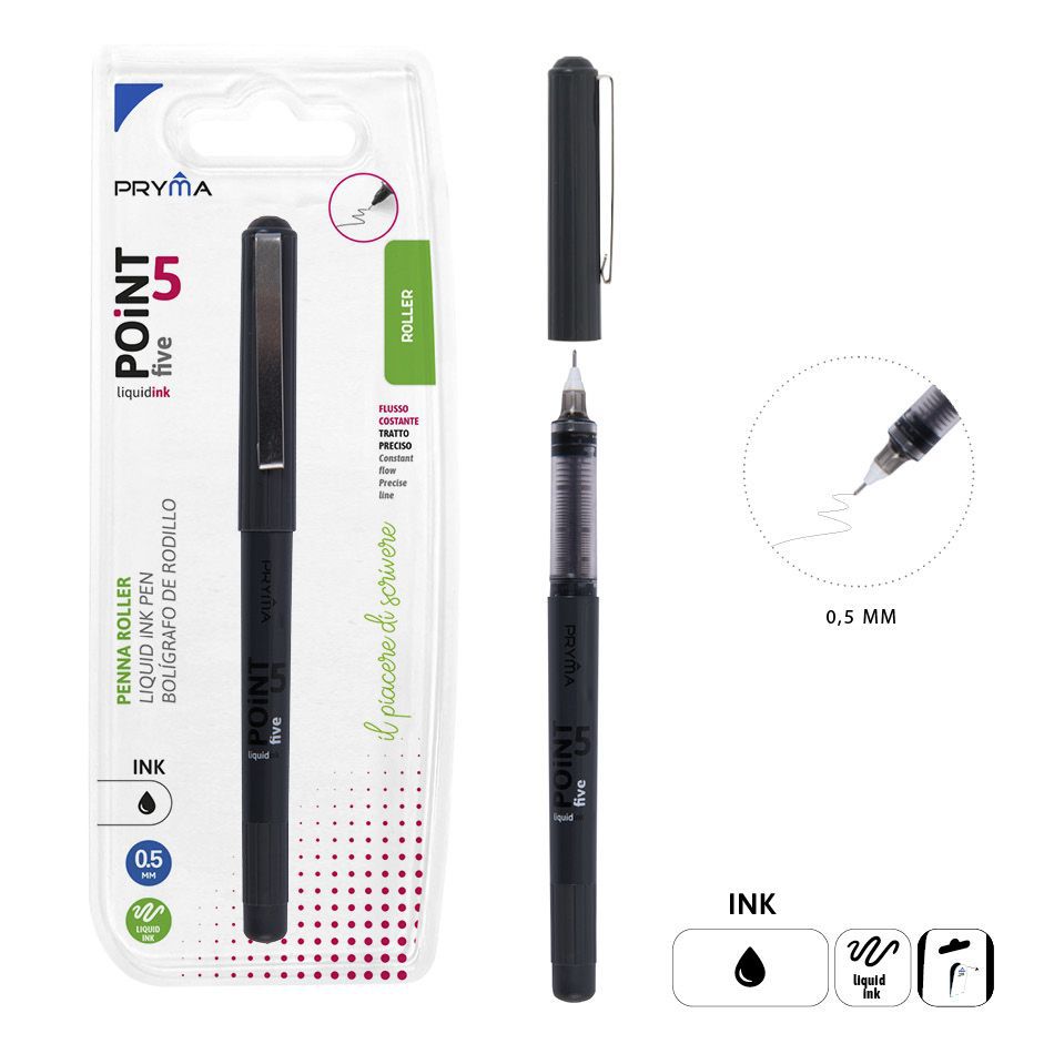 Bolígrafo de tinta punta fina 0.5mm negro - Herramientas de escritura y artículos de papelería
