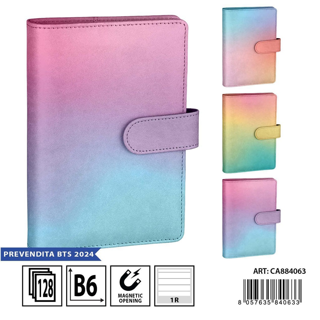 Libreta con hebilla magnética B6 128 hojas 1R 13x18cm para notas y organización