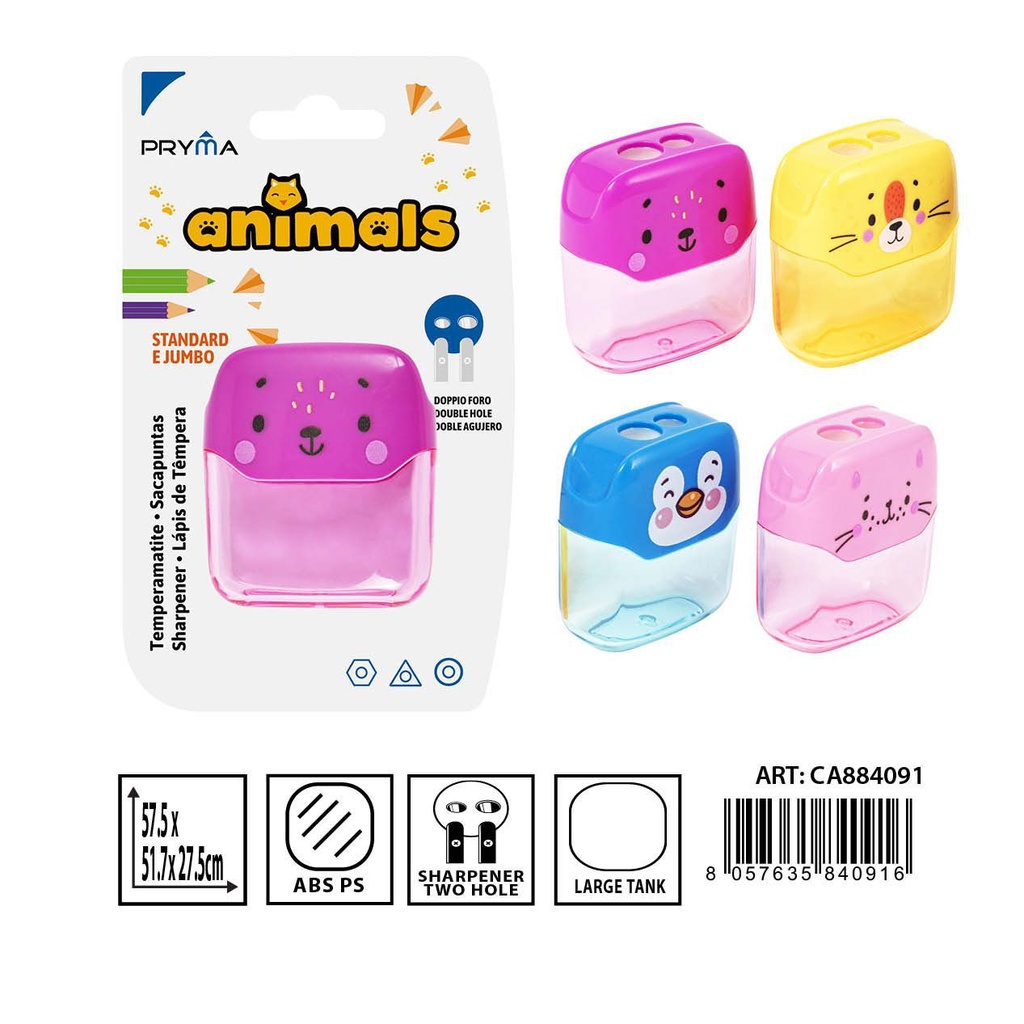 Sacapuntas con depósito dos orificios - Material de papelería escolar