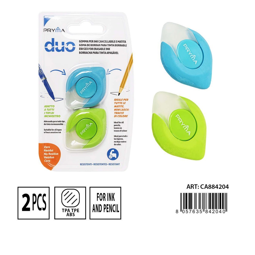 Borrador 2 en 1 para tinta borrable 2 pzs - Herramientas de escritura