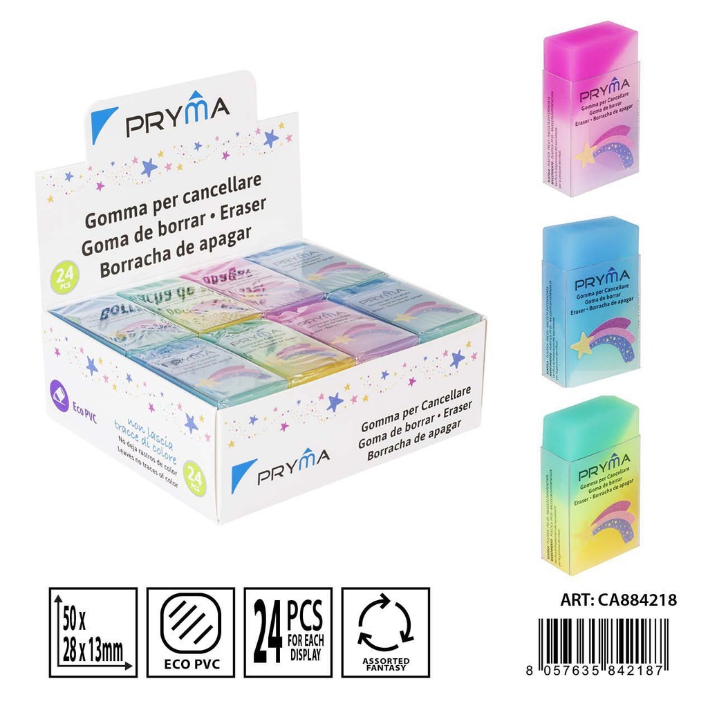 Goma de borrar 50x28x13 mm - Material de papelería escolar