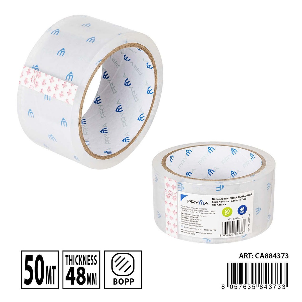 Cinta adhesiva super transparente 48mmx50m - Cinta de uso escolar