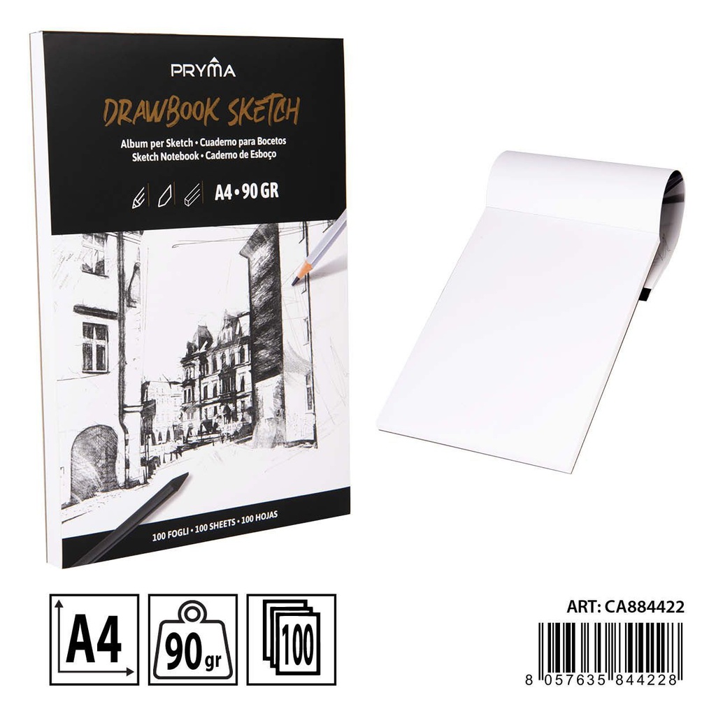 Cuaderno de dibujo A4 100 hojas 90g - Papelería y arte