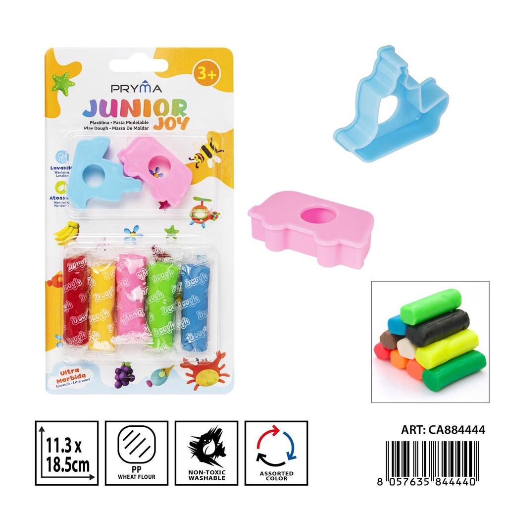 Plastilina 10g 5pz + herramientas 2pz - Material para manualidades