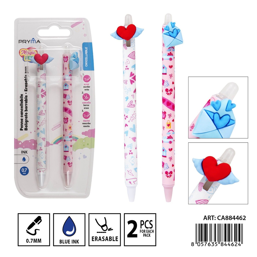 Bolígrafo borrable 0.7mm 2pz - Perfecto para la escuela y el hogar