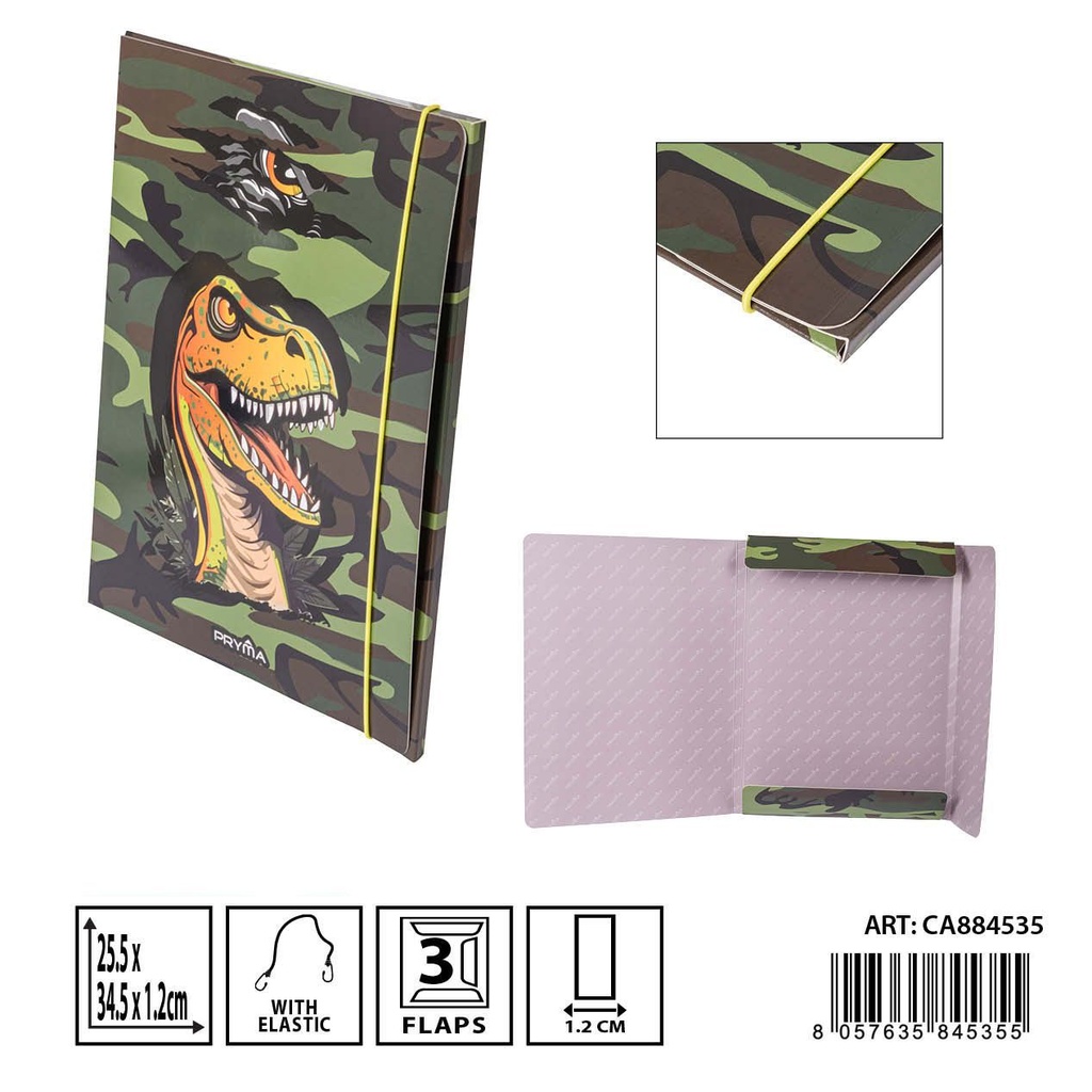 Carpeta con 3 solapas elásticas redondas 25.5 x 34.5 cm - Archivadores y folders