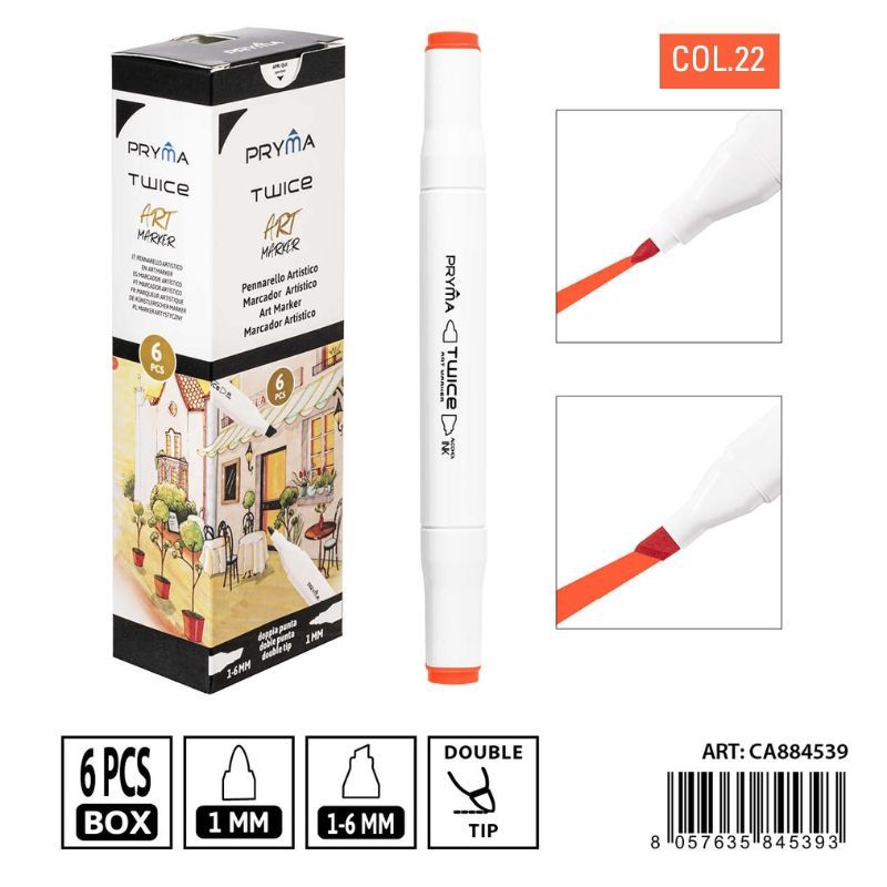 Rotulador de doble punta 2-5/3mm color 22 - Artículos de escritura