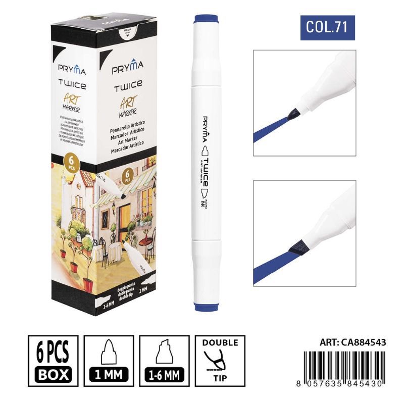 Rotulador de doble punta 2-5/3mm color 71 - Artículos de escritura