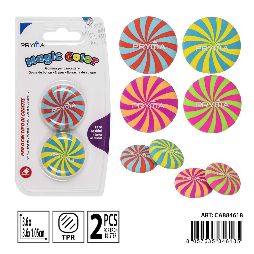 Goma de borrar en forma de dulce 2 pcs - Papelería y borradores