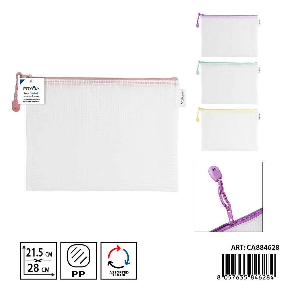 Portadocumentos EVA con cremallera 21.5 x 28 cm - Bolsas multifunción