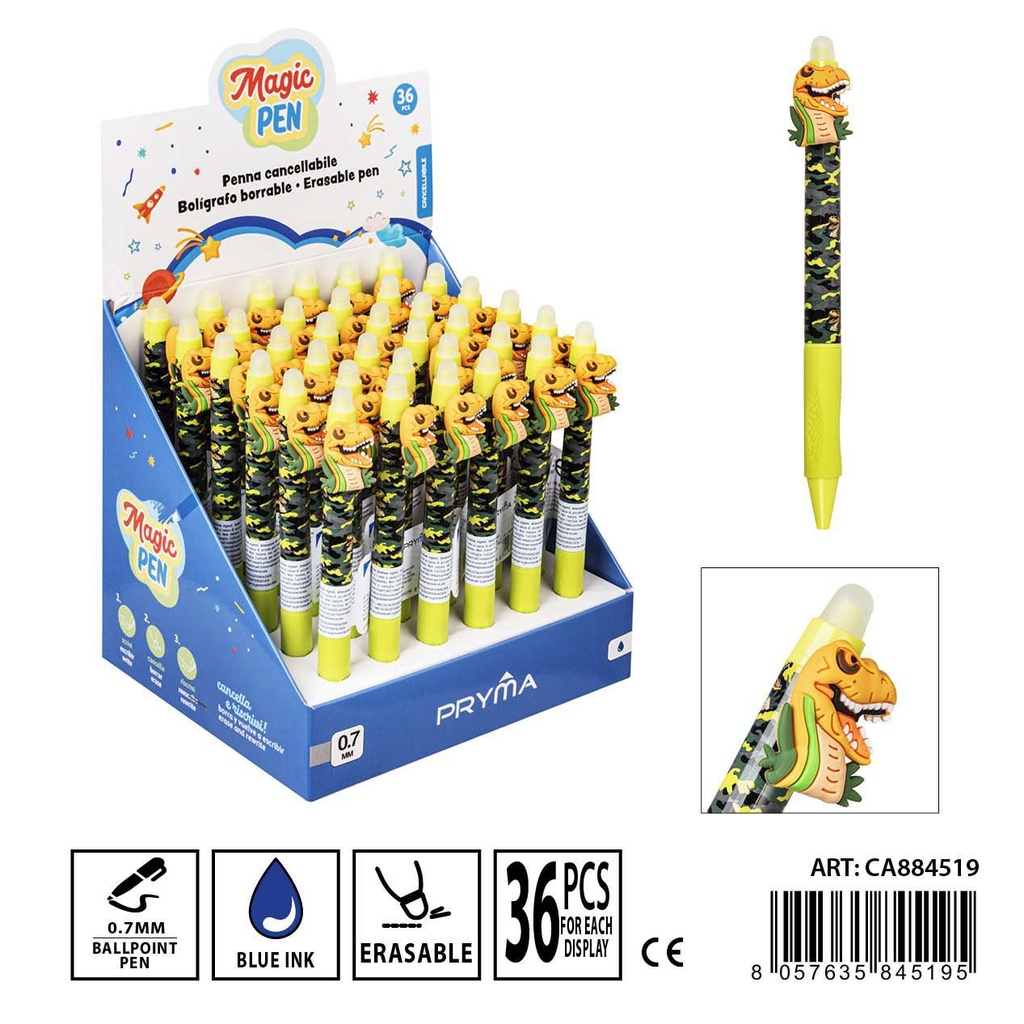 Bolígrafo borrable pluma mágica 0.7 mm dinosaurio - Escritorio y material de escritura