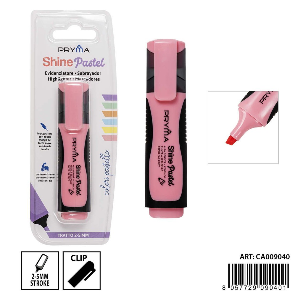 Subrayador color macaron 2/5mm rosa pastel - Artículos de escritura