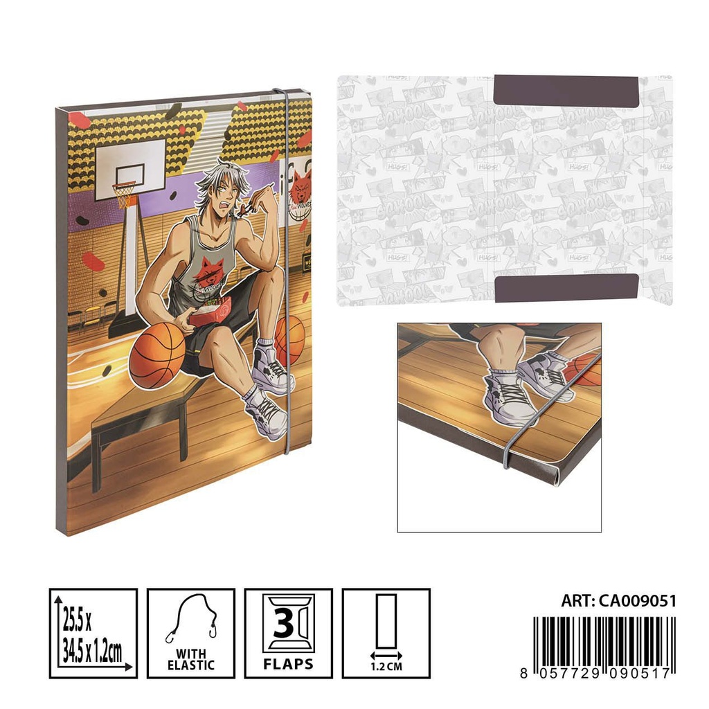 Carpeta de 3 solapas elástica 25.5x34.5x1.2cm - Papelería y organización