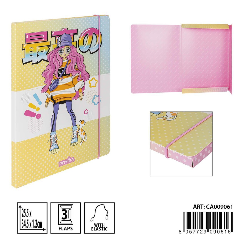 Carpeta de 3 solapas elástica 25.5x34.5x1.2cm - Papelería y organización