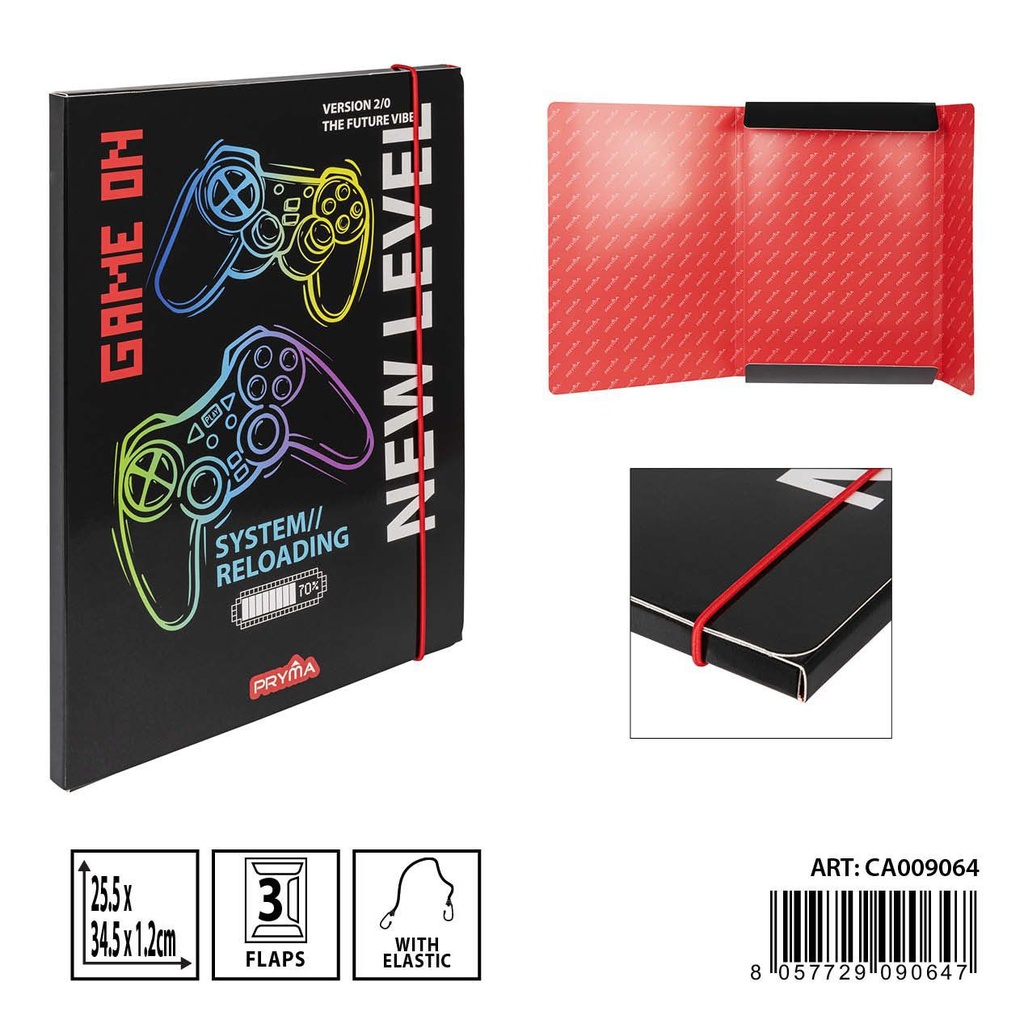Carpeta elástica redonda de 3 solapas 25.5x34.5 cm - Archivadores y carpetas de oficina