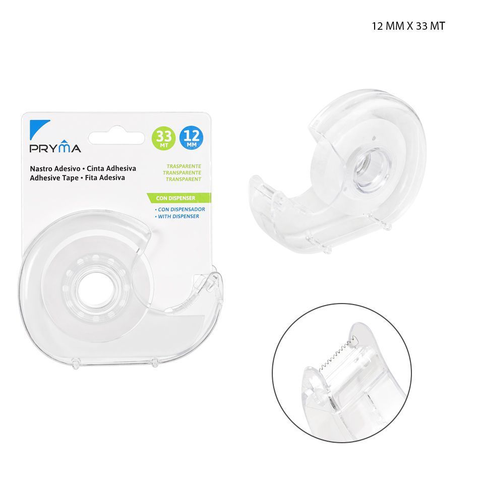 Celo transparente con dispensador 12mmx33mm para embalaje