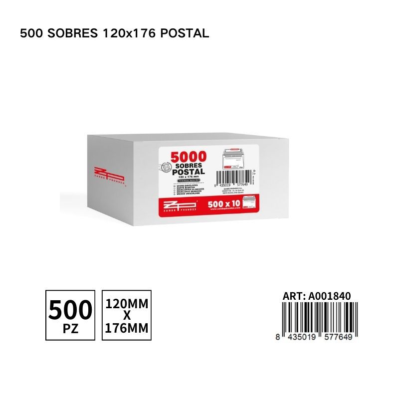 500 sobres 120x176 - Suministros de papel