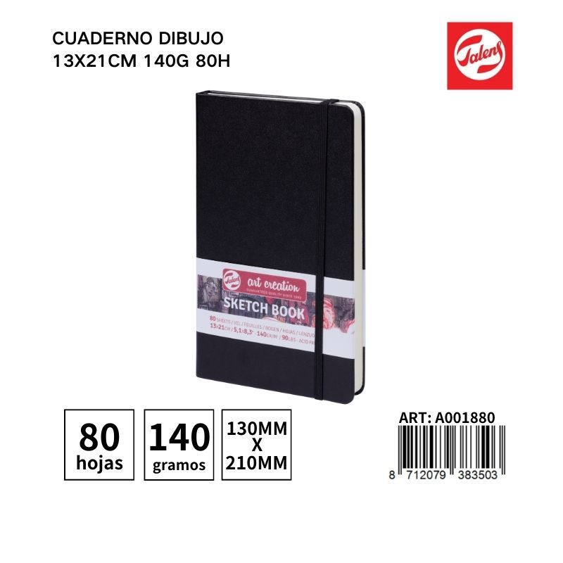 Cuaderno de dibujo 13X21 cm 140g 80 hojas - Material escolar