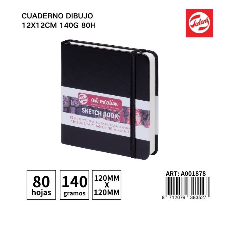 Cuaderno de dibujo 12X12CM 140G 80H - Papelería