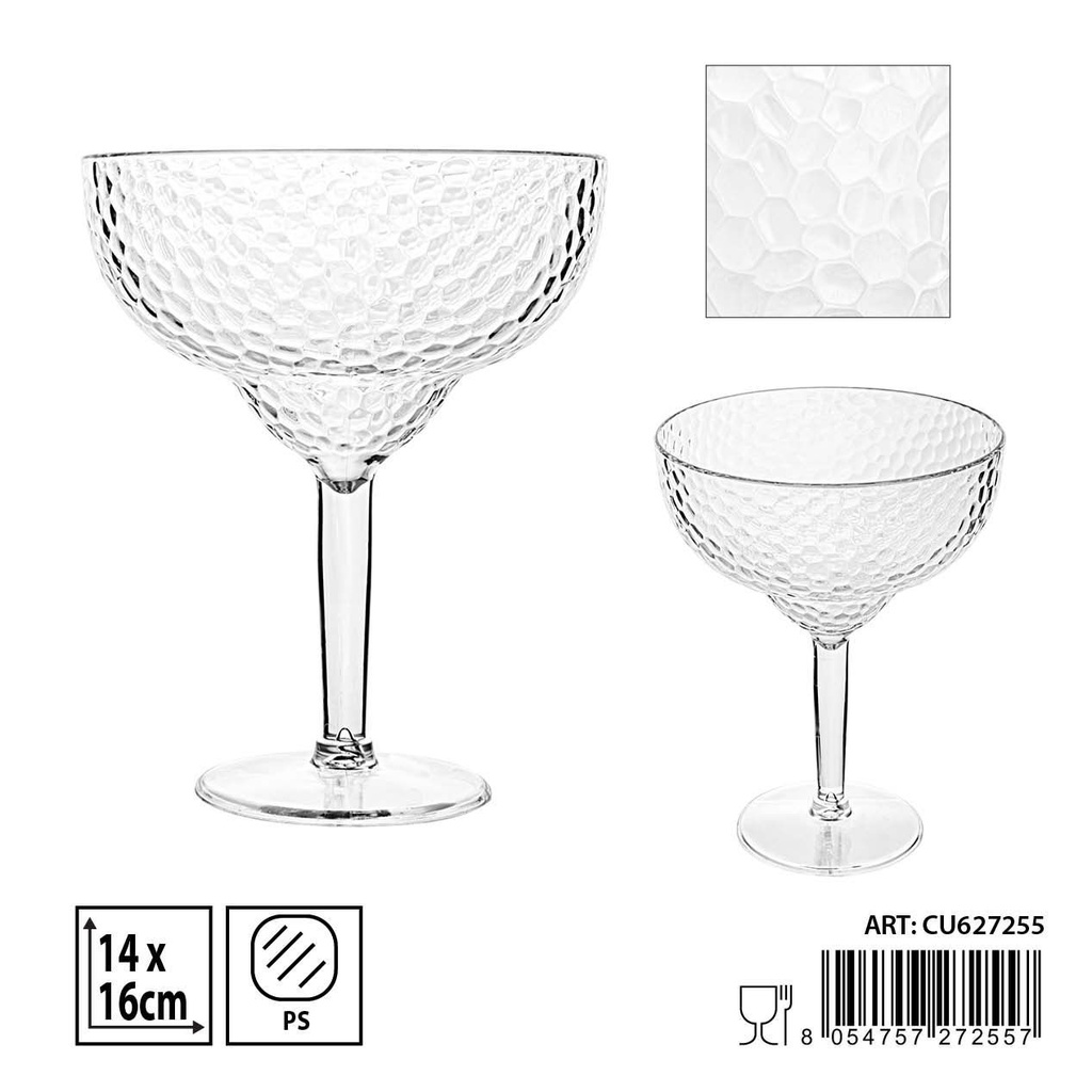 Copa de plástico 14x16cm reutilizable para bebidas