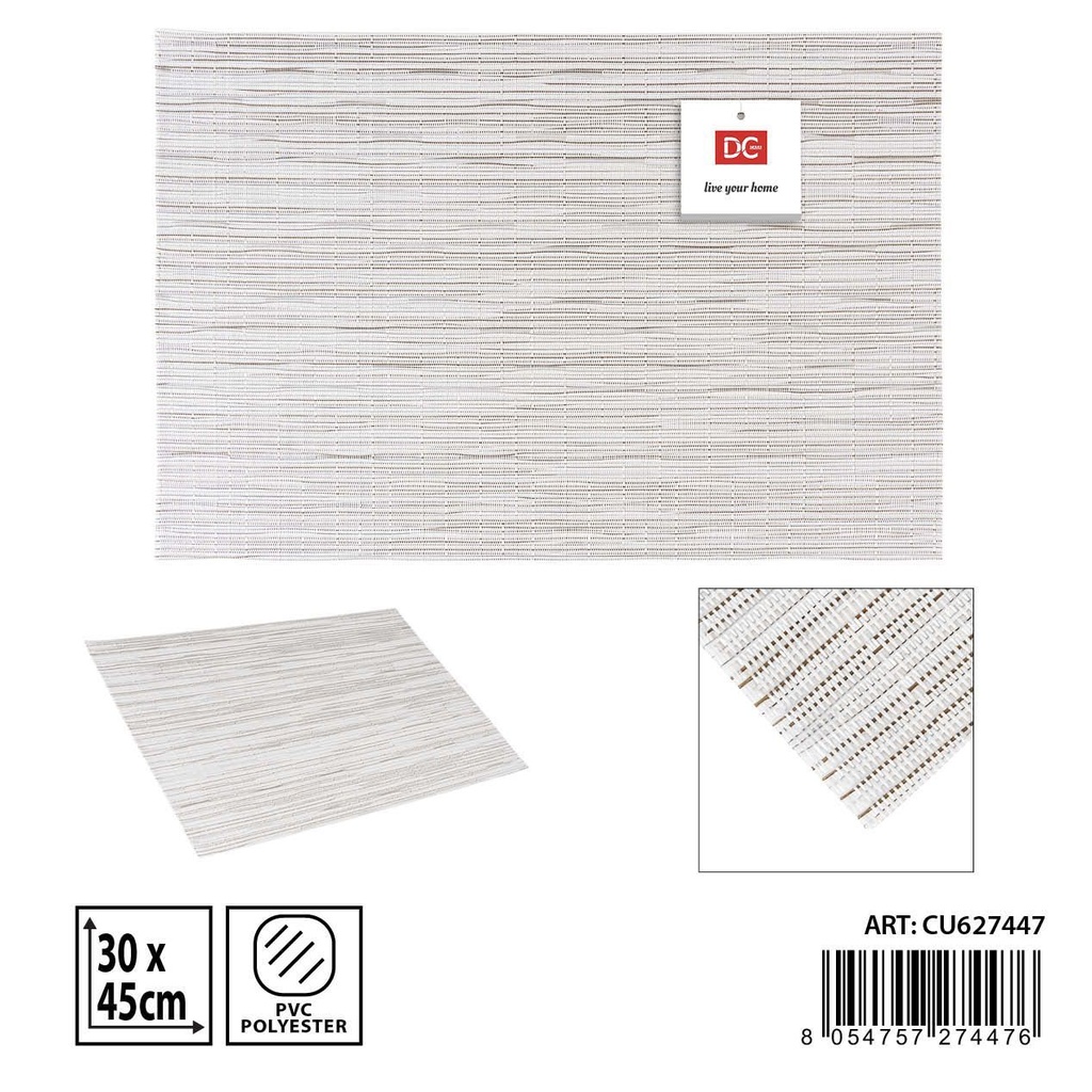 Salvamantel individual de PVC 30x45 cm crema - Accesorios de mesa y manteles individuales
