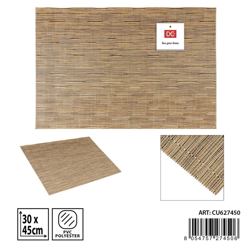 Salvamantel individual ocre de PVC 30x45cm para mesa