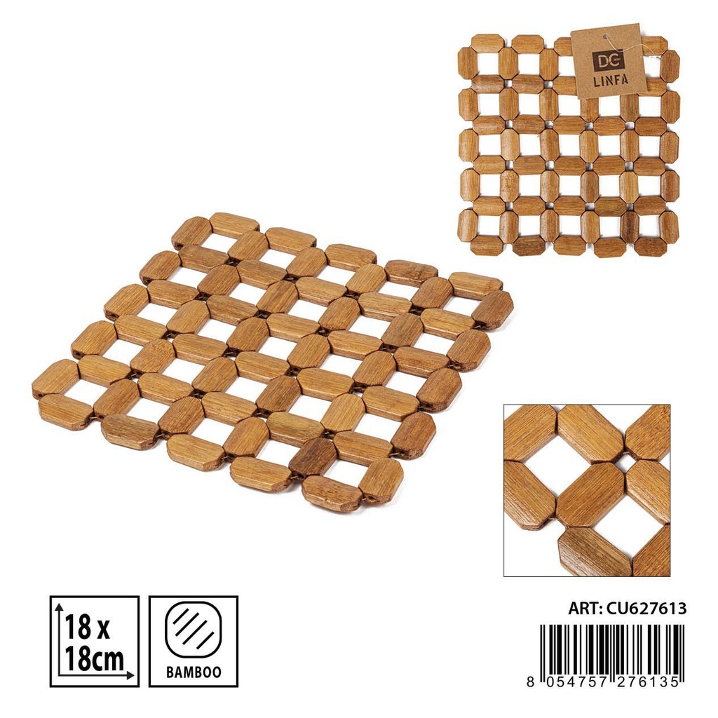 Salvamantel de bambú 18x18 cm - Accesorios de cocina
