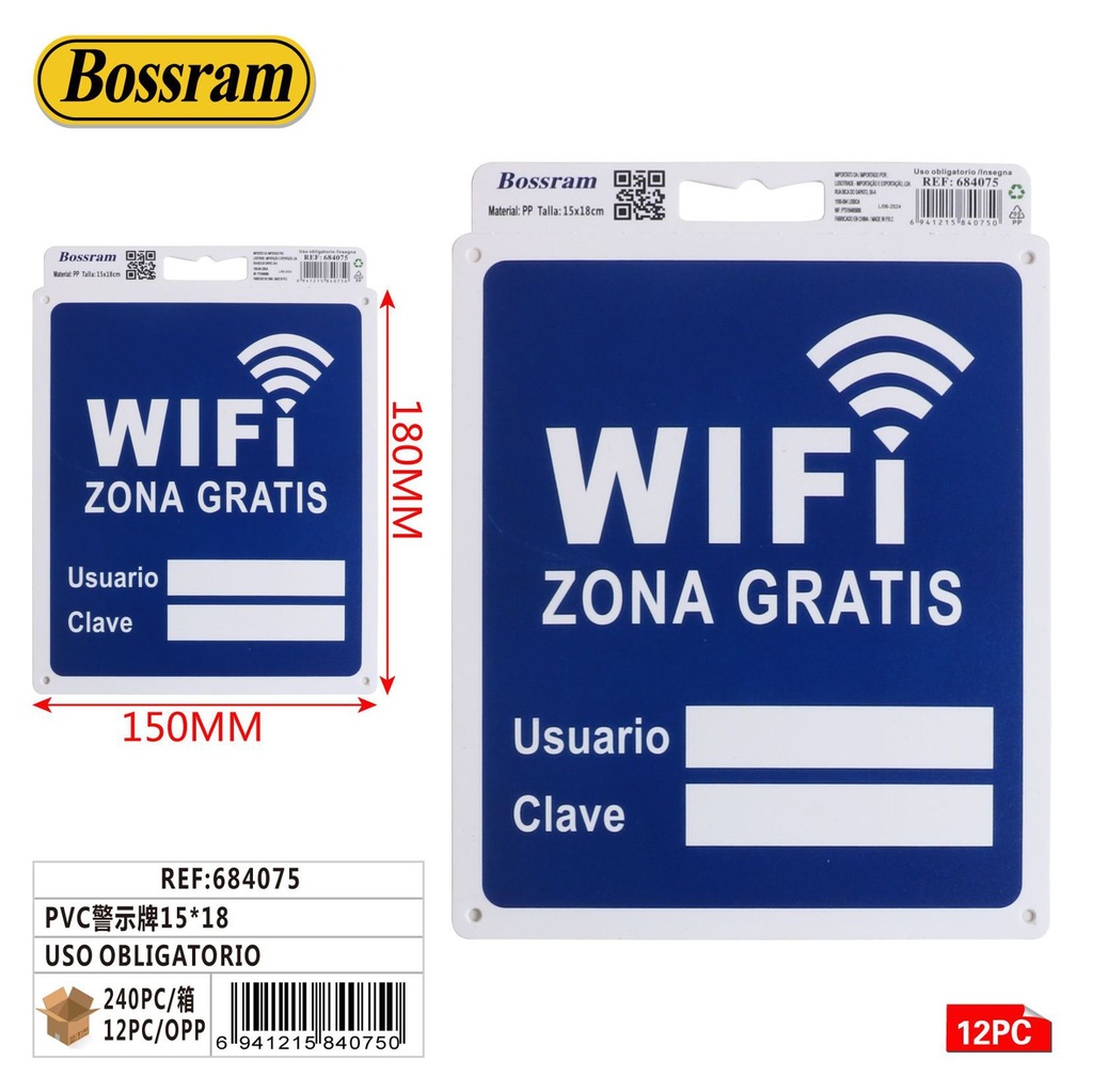 Señal de advertencia PVC 15x18cm "Uso obligatorio" para seguridad