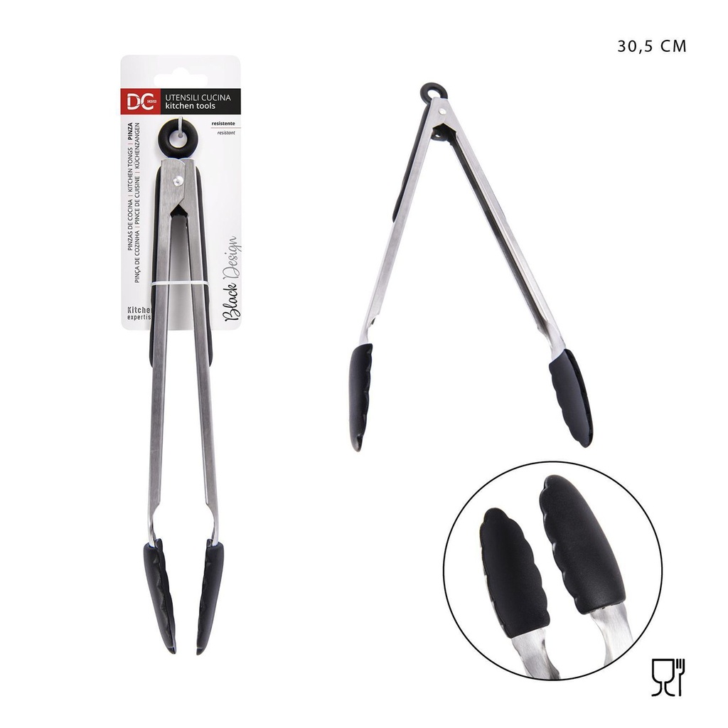 Pinza de silicona L/Black 30.5cm - Utensilios de cocina