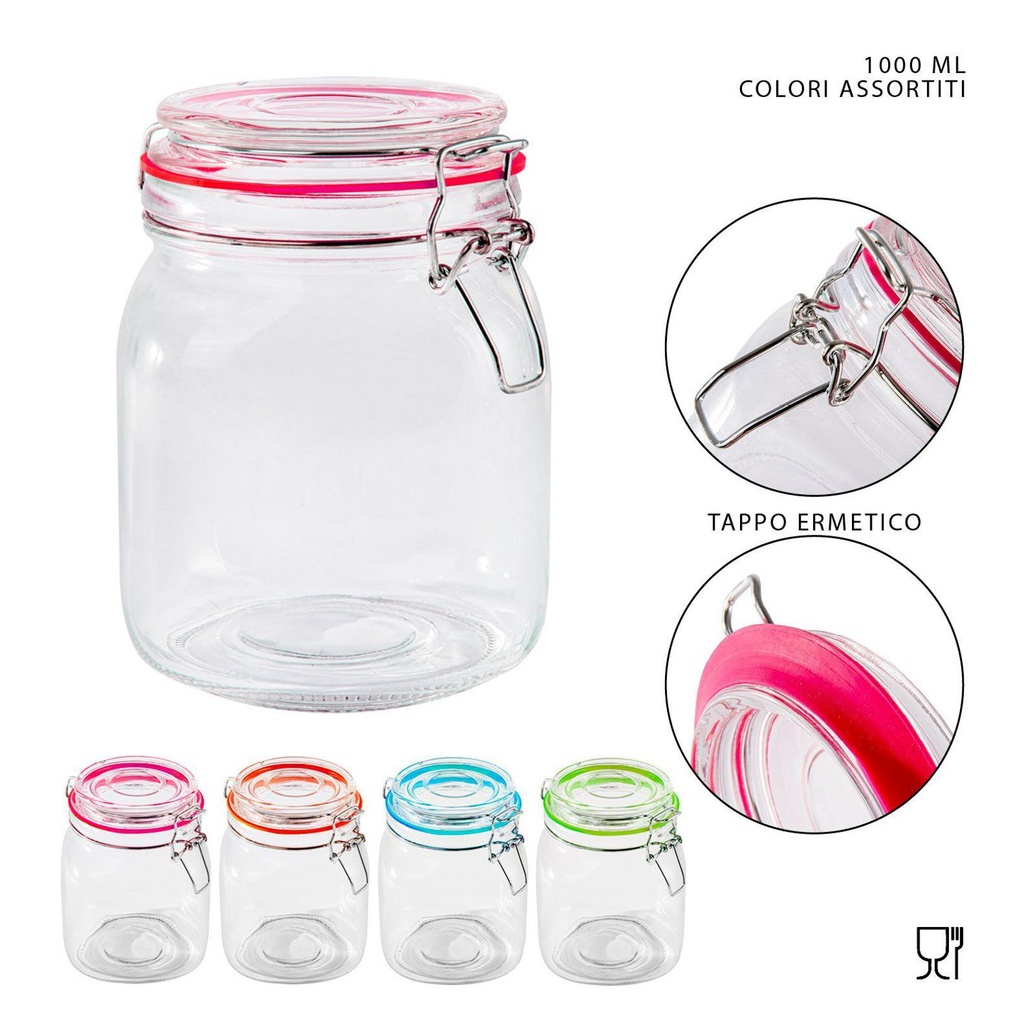 Tarro de cristal hermético 1000ml - Productos de vidrio