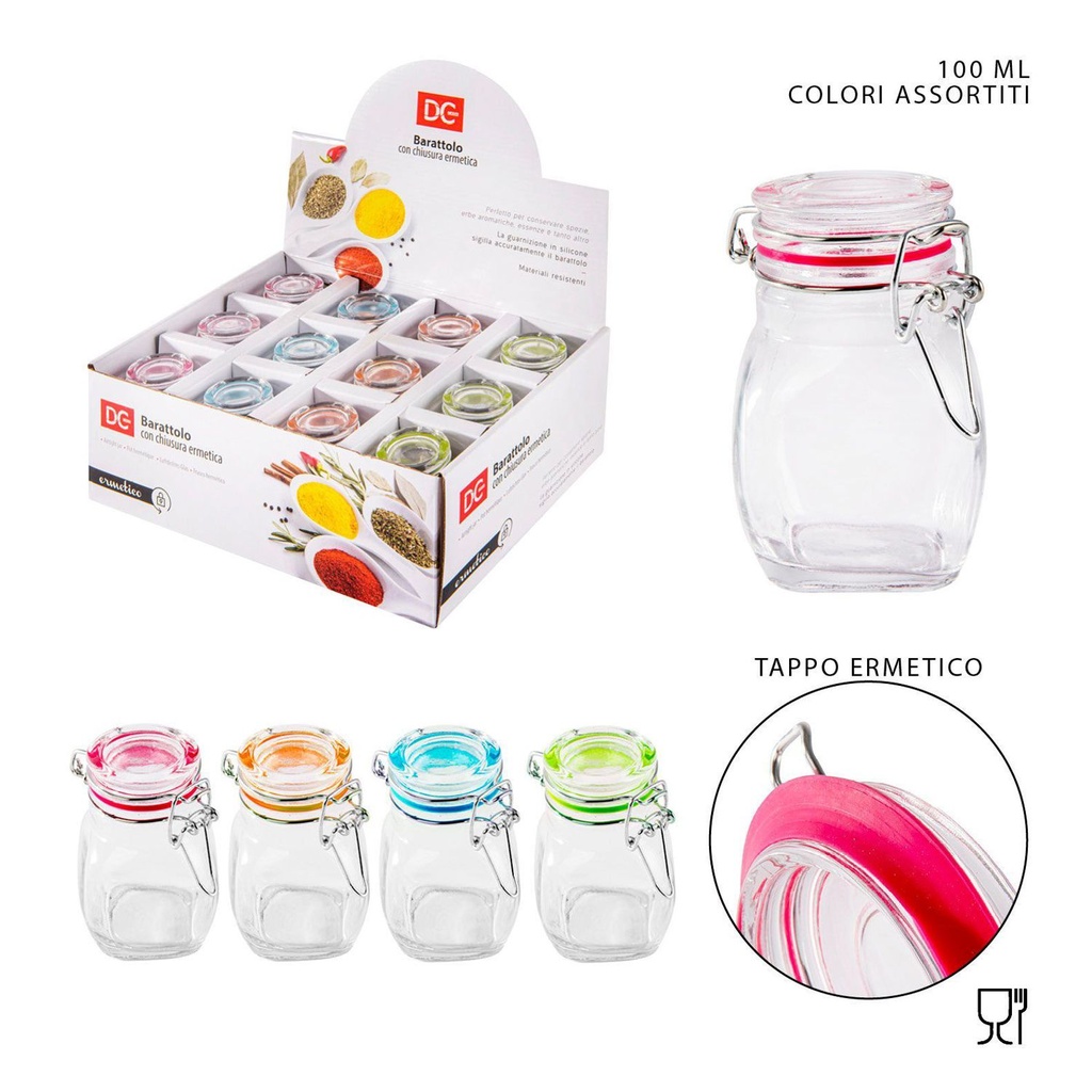 Tarro de cristal hermético 100ML - Cristalería