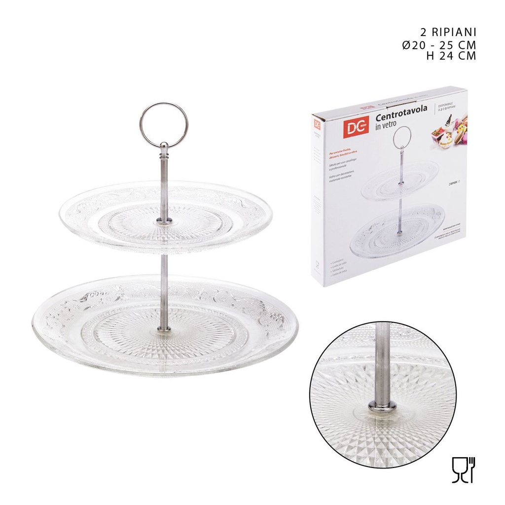 Bandeja de cristal de 2 pisos 20-25x24 cm - Utensilios de cocina