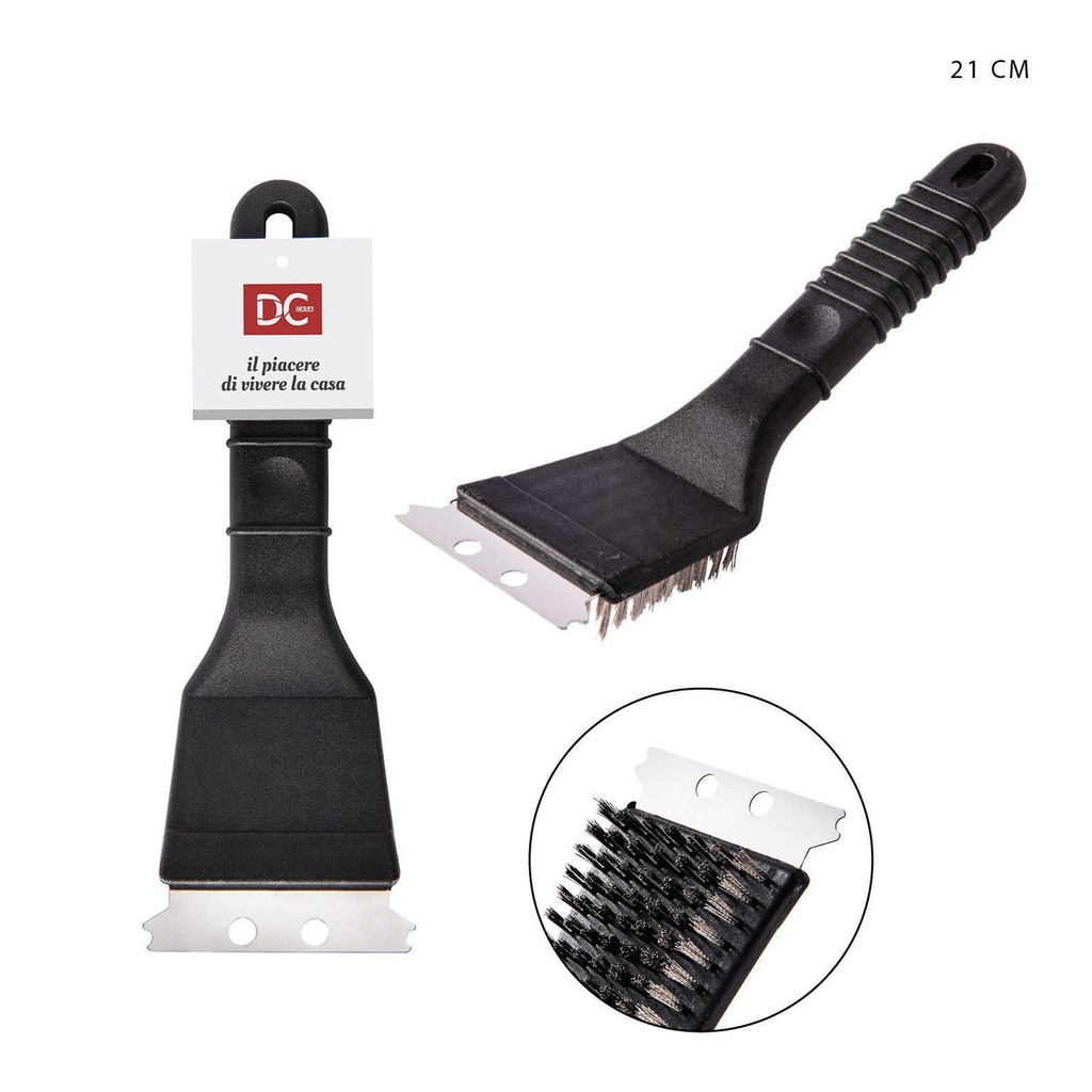 Cepillo 2 en 1 para parrilla 21 cm - Accesorio para barbacoa