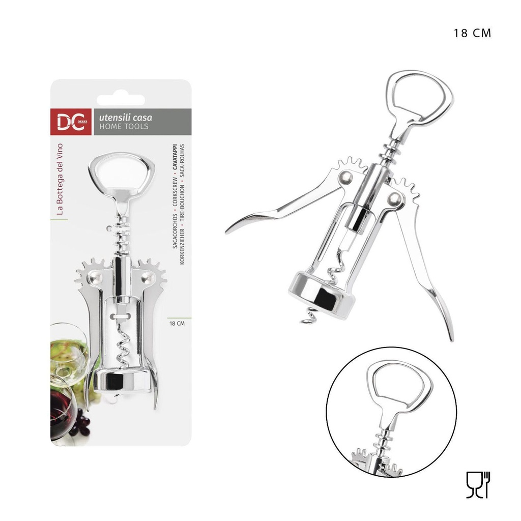 Sacacorchos de metal 18x5.5x3.7 cm - Accesorios de cocina
