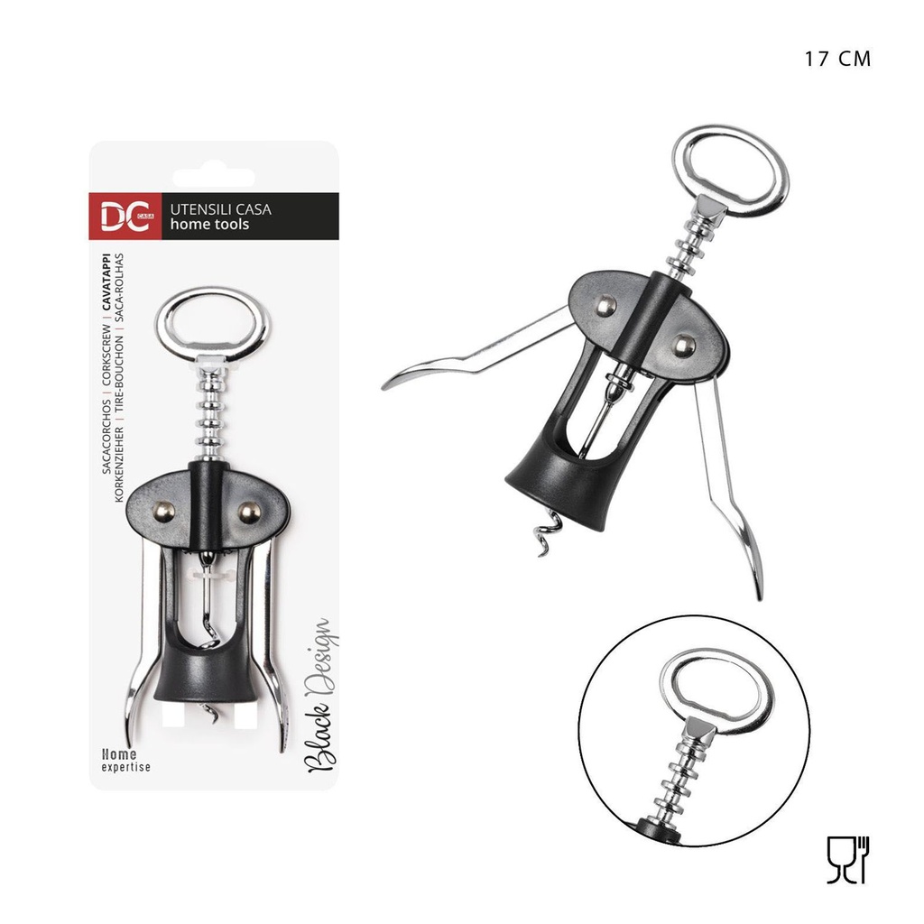 Sacacorchos de metal 17X6X3.8 cm - Utensilios de cocina