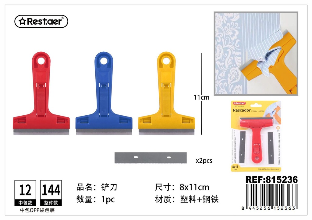 Rascador con 2 cuchillas para limpieza y bricolaje