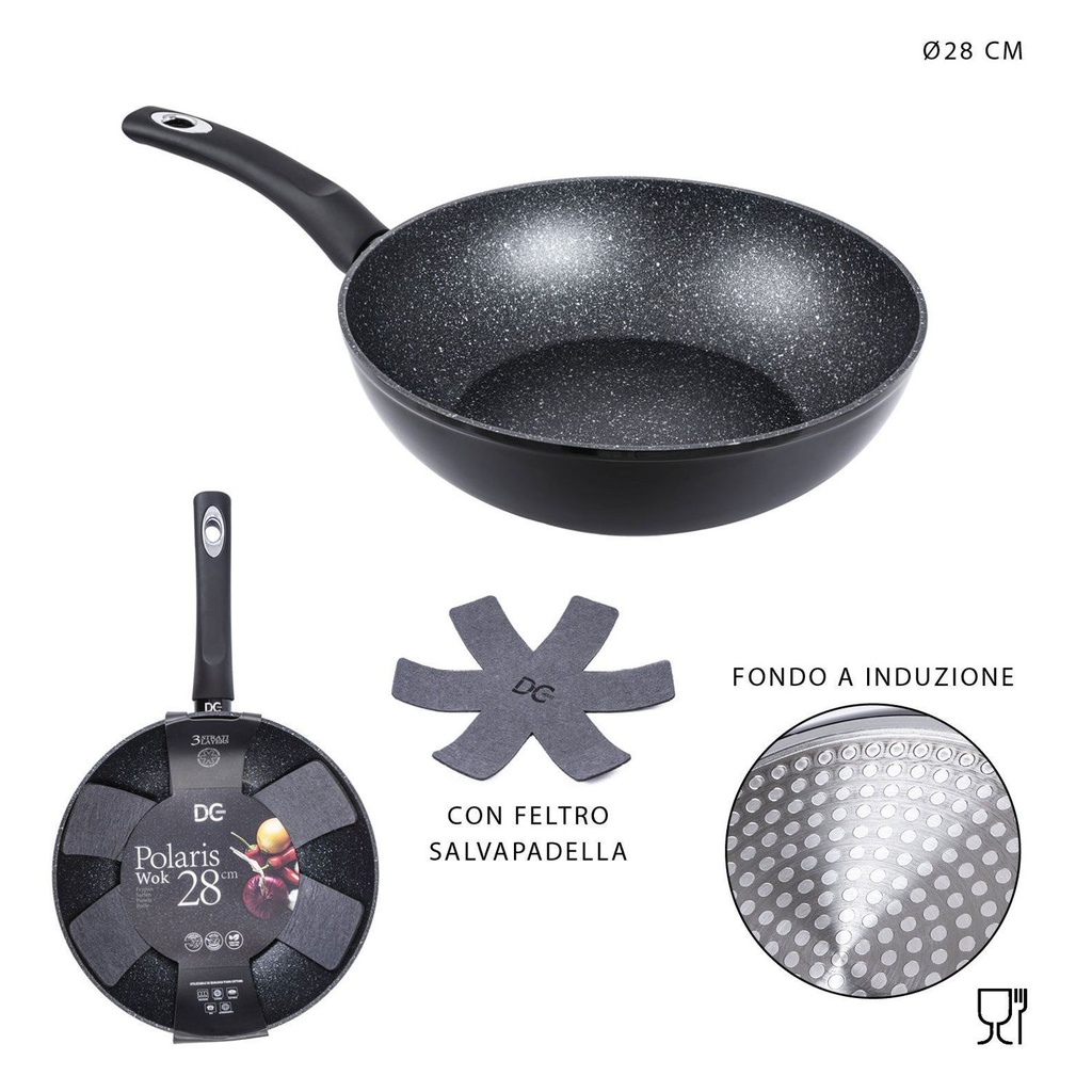 Polaris wok para inducción 28cm para saltear