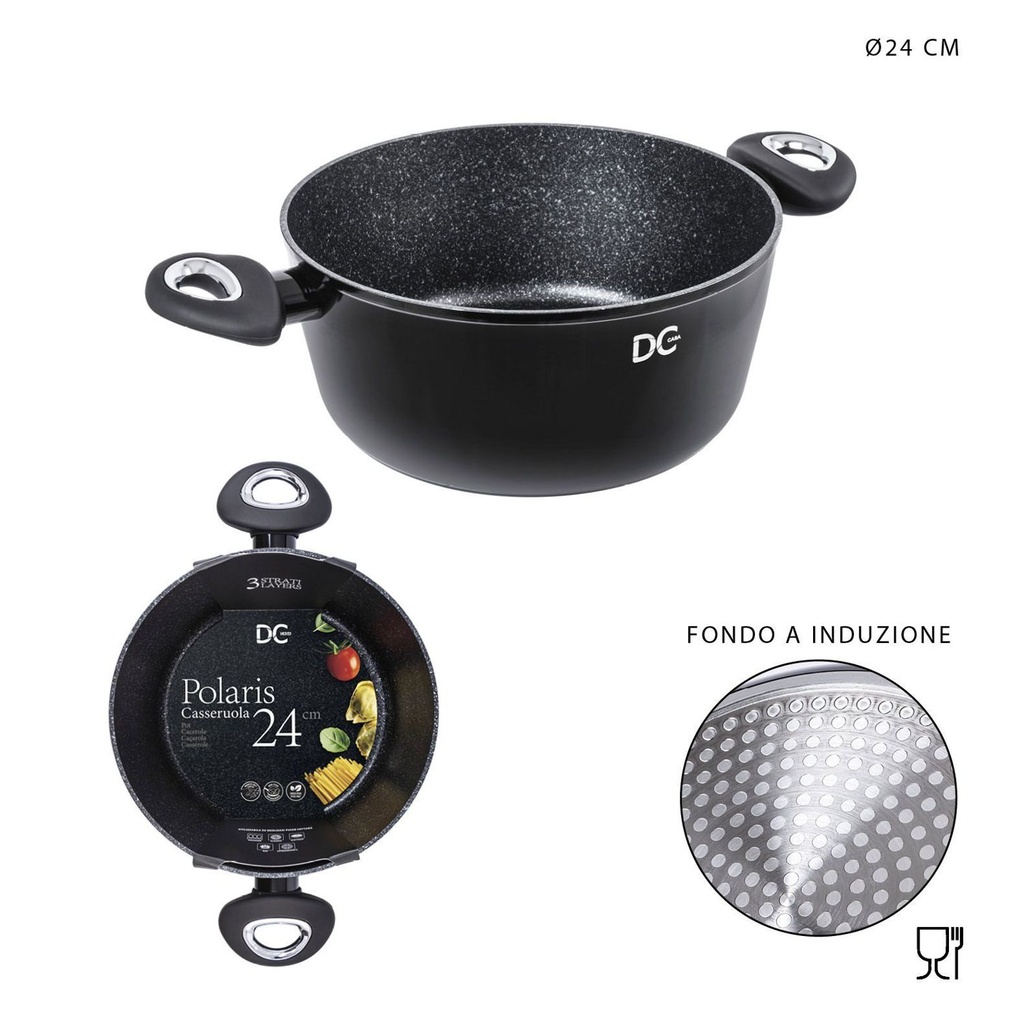 Cacerola Polaris de doble asa para inducción 24cm para cocinar