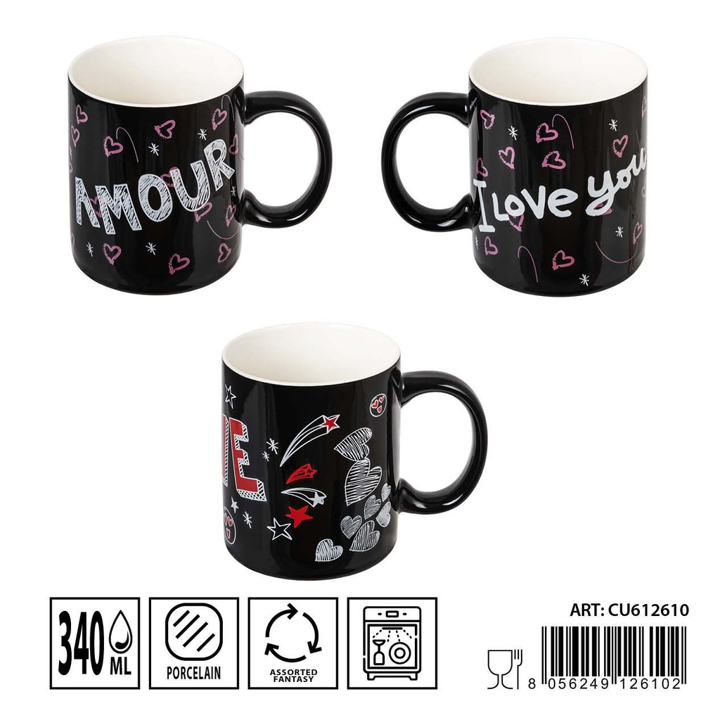 Taza Love de cerámica 340ml para bebidas