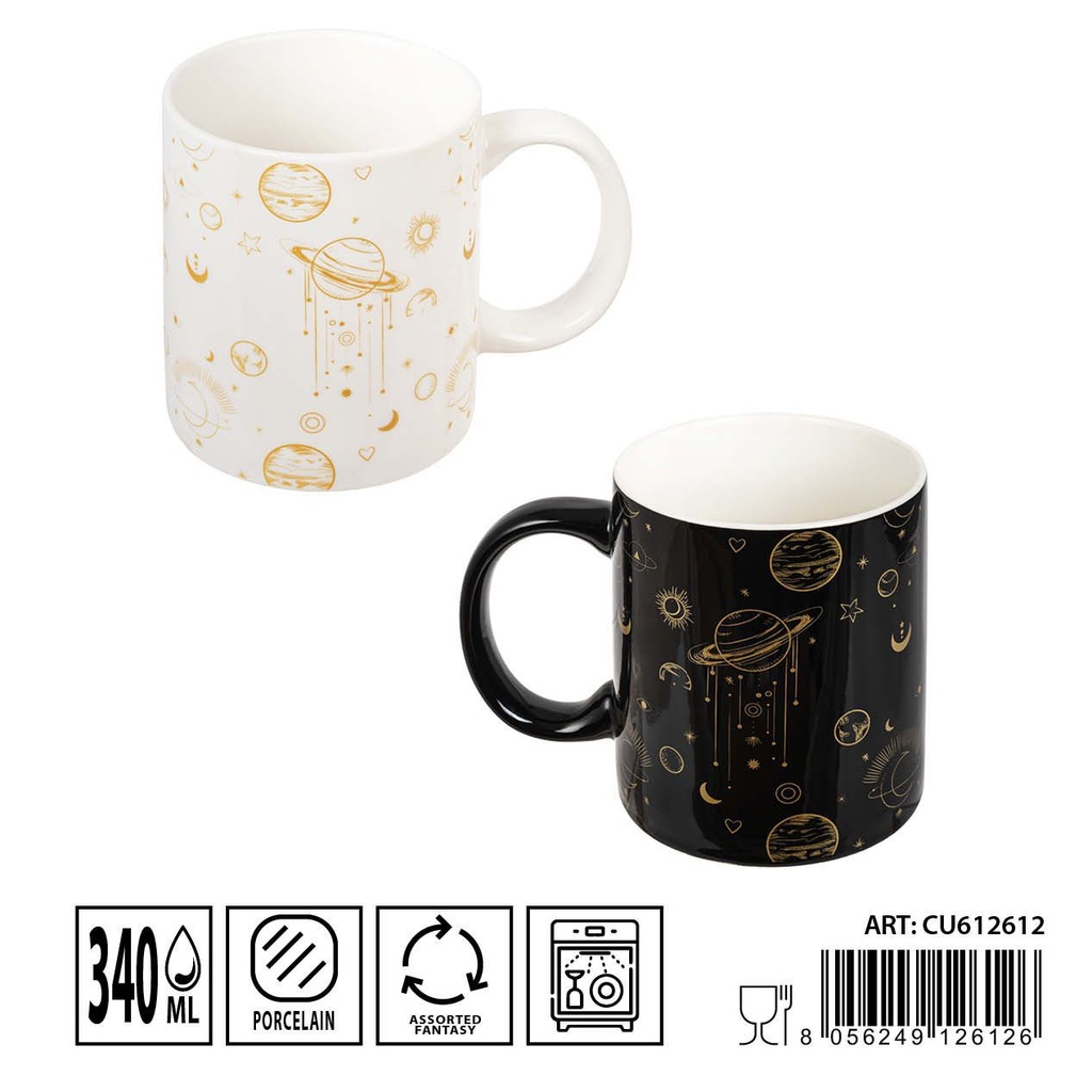 Taza cerámica espacial 340ml para café y té