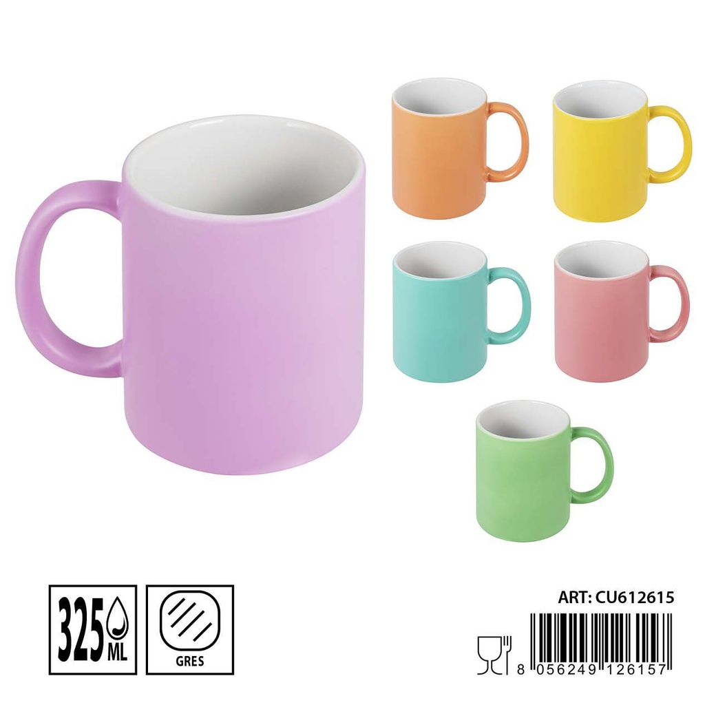 Taza pastel de cerámica 325ml para bebidas